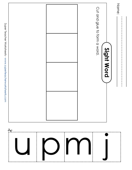 Large Cut-and-Glue: Jump (Printable PDF Worksheet)