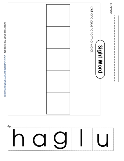Large Cut-and-Glue: Laugh (Printable PDF Worksheet)
