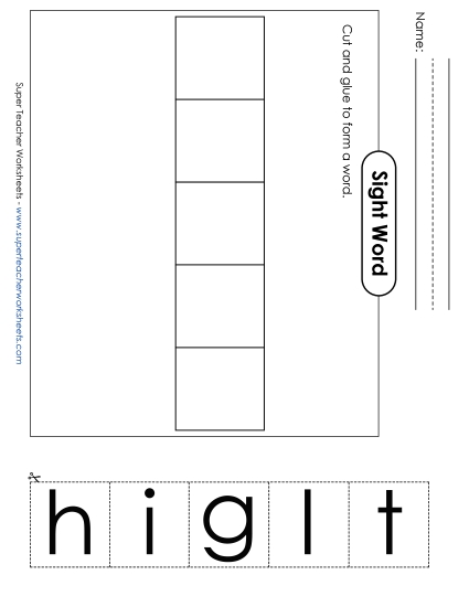 Large Cut-and-Glue: Light (Printable PDF Worksheet)
