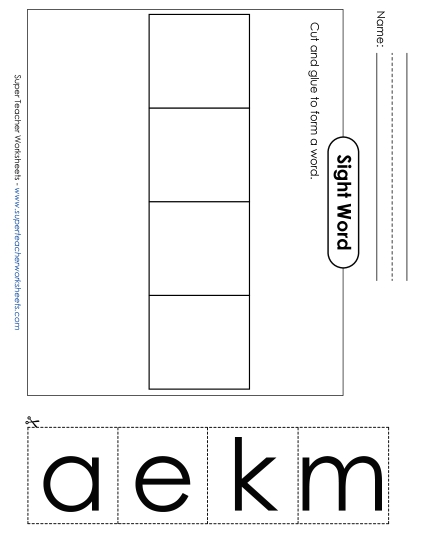 Large Cut-and-Glue: Make (Printable PDF Worksheet)