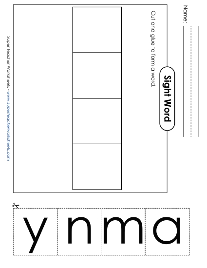Large Cut-and-Glue: Many (Printable PDF Worksheet)