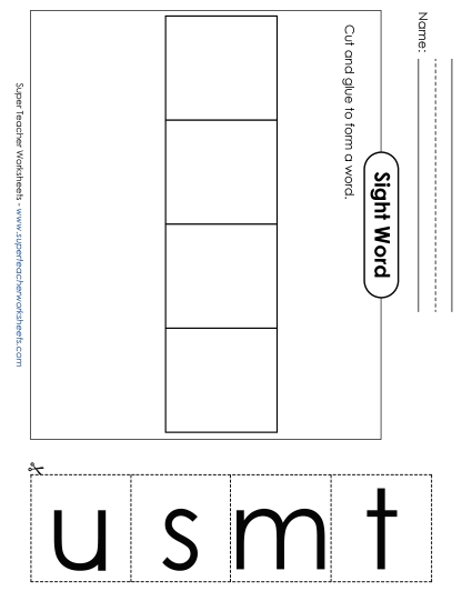 Large Cut-and-Glue: Must (Printable PDF Worksheet)
