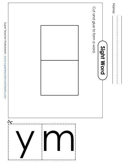 Large Cut-and-Glue: My (Printable PDF Worksheet)