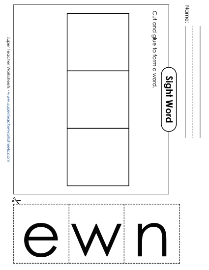 Large Cut-and-Glue: New (Printable PDF Worksheet)