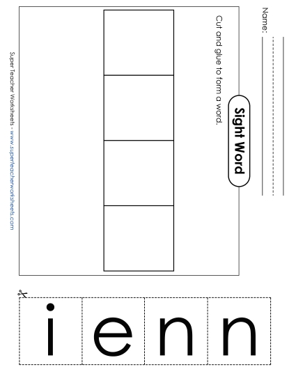 Large Cut-and-Glue: Nine (Printable PDF Worksheet)
