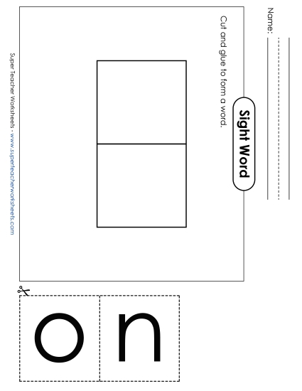 Large Cut-and-Glue: No (Printable PDF Worksheet)
