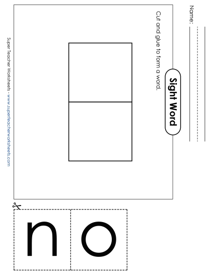 Large Cut-and-Glue: On (Printable PDF Worksheet)