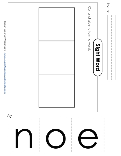 Large Cut-and-Glue: One (Printable PDF Worksheet)