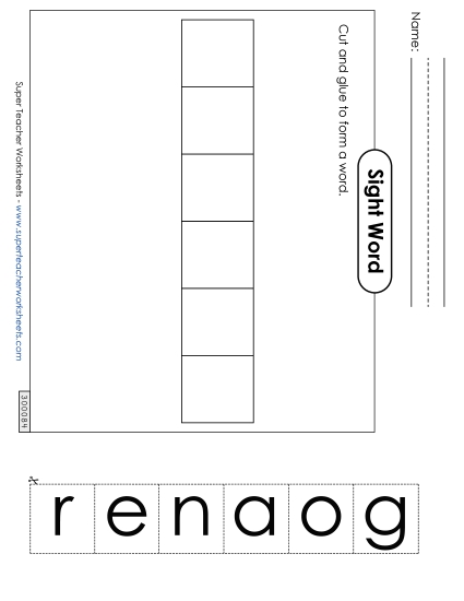 Large Cut-and-Glue: Orange (Printable PDF Worksheet)