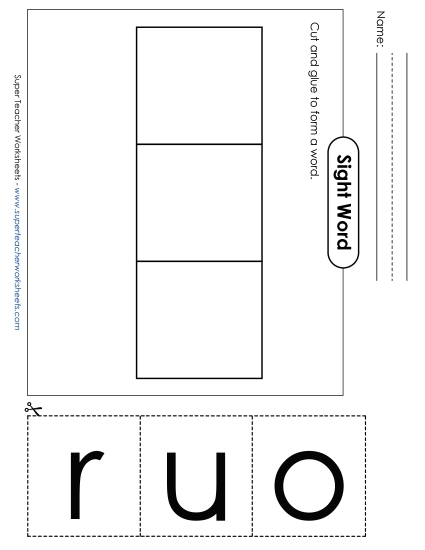 Large Cut-and-Glue: Our (Printable PDF Worksheet)