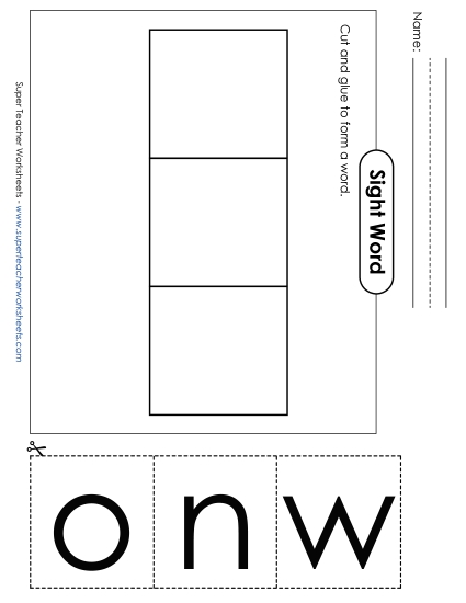 Large Cut-and-Glue: Own (Printable PDF Worksheet)