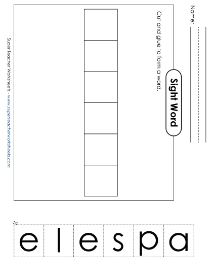 Large Cut-and-Glue: Please (Printable PDF Worksheet)