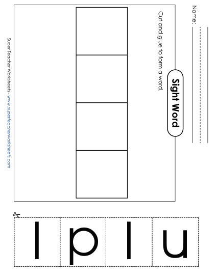 Large Cut-and-Glue: Pull (Printable PDF Worksheet)
