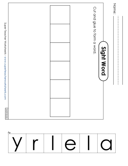 Large Cut-and-Glue: Really (Printable PDF Worksheet)