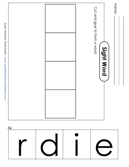 Large Cut-and-Glue: Ride (Printable PDF Worksheet)