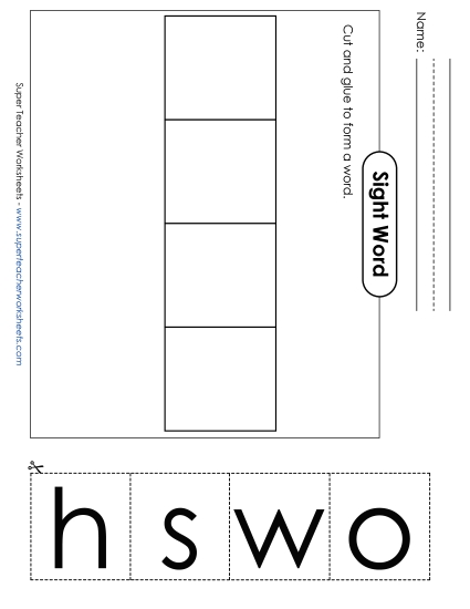 Large Cut-and-Glue: Show (Printable PDF Worksheet)