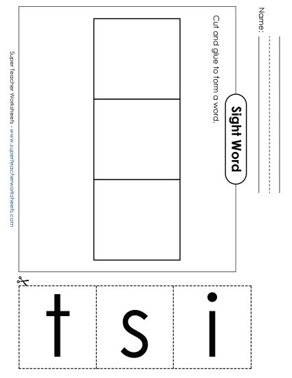 Large Cut-and-Glue: Sit (Printable PDF Worksheet)