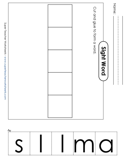 Large Cut-and-Glue: Small (Printable PDF Worksheet)