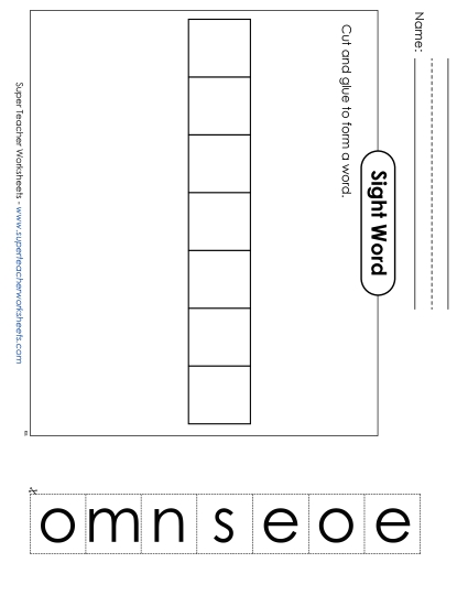 Large Cut-and-Glue: Someone (Printable PDF Worksheet)