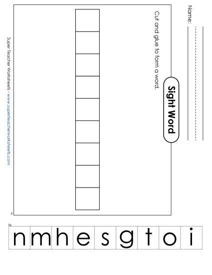 Large Cut-and-Glue: Something (Printable PDF Worksheet)