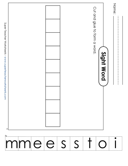 Large Cut-and-Glue: Sometimes (Printable PDF Worksheet)