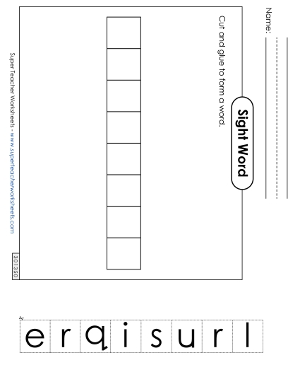 Large Cut-and-Glue: Squirrel (Printable PDF Worksheet)