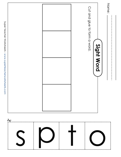 Large Cut-and-Glue: Stop (Printable PDF Worksheet)
