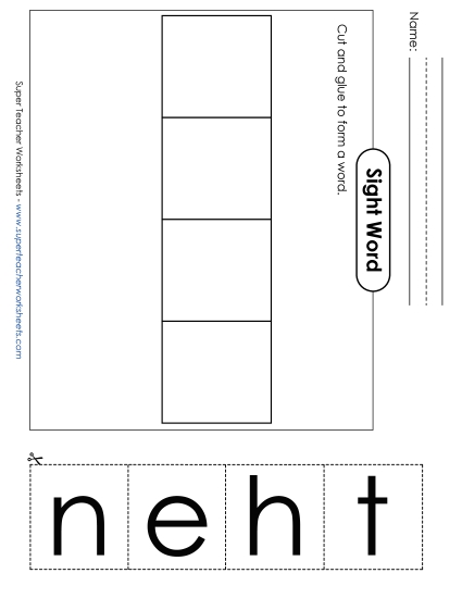 Large Cut-and-Glue: Then (Printable PDF Worksheet)