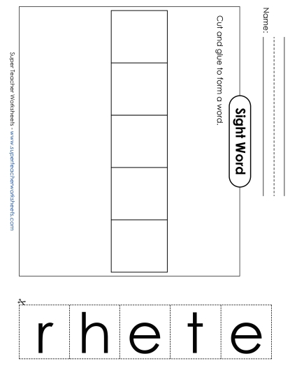 Large Cut-and-Glue: There (Printable PDF Worksheet)
