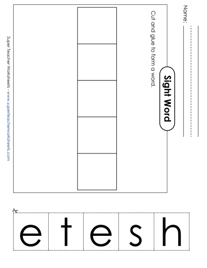 Large Cut-and-Glue: These (Printable PDF Worksheet)