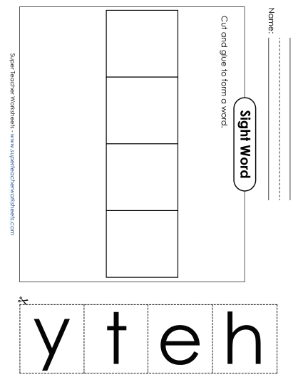 Large Cut-and-Glue: They (Printable PDF Worksheet)