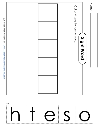 Large Cut-and-Glue: Those (Printable PDF Worksheet)