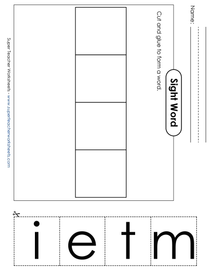Large Cut-and-Glue: Time (Printable PDF Worksheet)