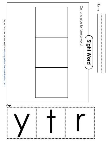 Large Cut-and-Glue: Try (Printable PDF Worksheet)