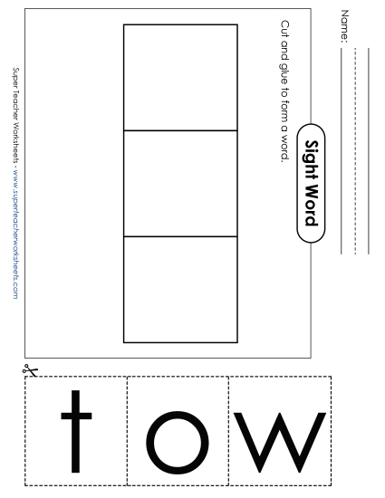 Large Cut-and-Glue: Two (Printable PDF Worksheet)