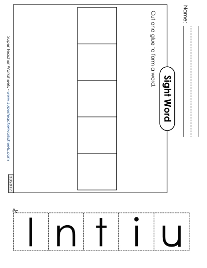 Large Cut-and-Glue: Until (Printable PDF Worksheet)