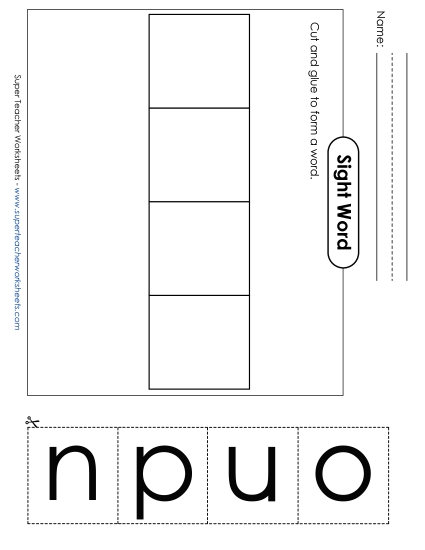 Large Cut-and-Glue: Upon (Printable PDF Worksheet)