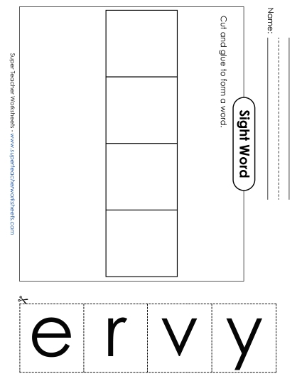 Large Cut-and-Glue: Very (Printable PDF Worksheet)