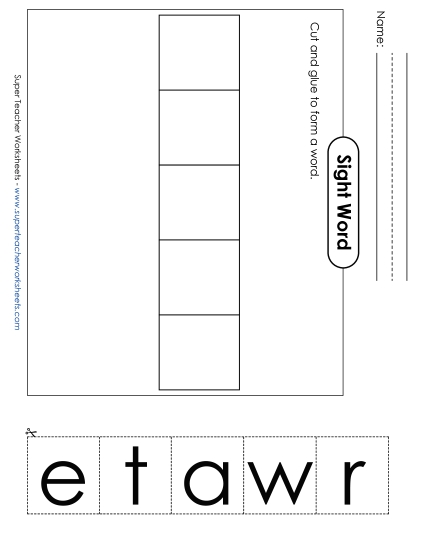 Large Cut-and-Glue: Water (Printable PDF Worksheet)