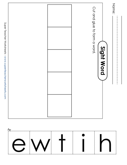 Large Cut-and-Glue: White (Printable PDF Worksheet)