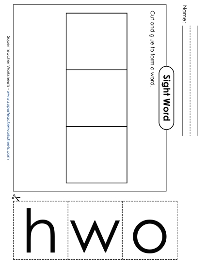 Large Cut-and-Glue: Who (Printable PDF Worksheet)