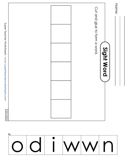 Large Cut-and-Glue: Window (Printable PDF Worksheet)