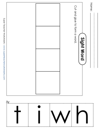 Large Cut-and-Glue: With (Printable PDF Worksheet)