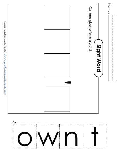 Large Cut-and-Glue: Won't (Printable PDF Worksheet)