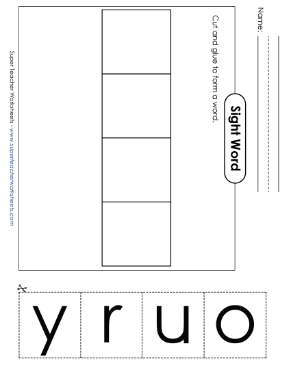 Large Cut-and-Glue: Your (Printable PDF Worksheet)