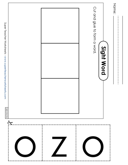 Large Cut-and-Glue: Zoo (Printable PDF Worksheet)