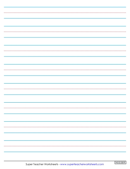 Primary Writing Paper - Large Dotted Lines (No Line for Name) (Printable PDF Worksheet)