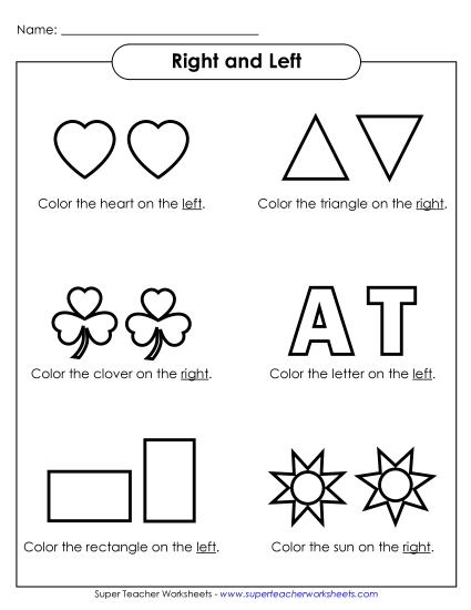 Right-Left Shapes - Left-Right Shapes 2 (Printable PDF Worksheet)