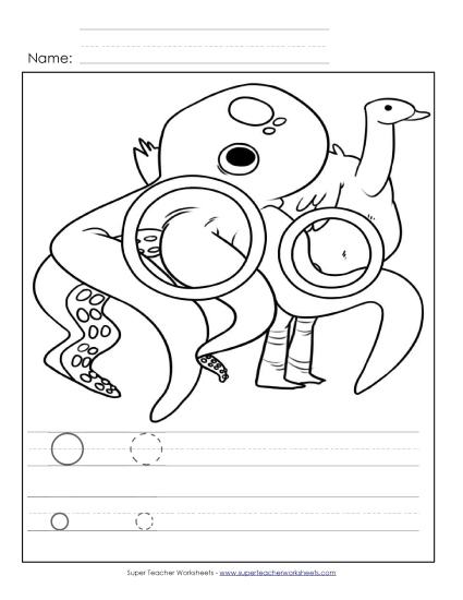 Trace and Print - Letter O - Color and Write (Printable PDF Worksheet)