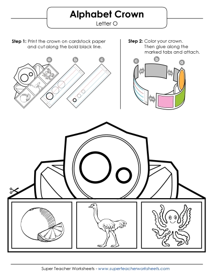 Letters A - Z - Letter O Hat (Printable PDF Worksheet)